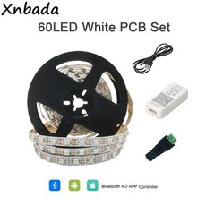 DC5V WS2812B 블루투스 USB 컨트롤러 LED 스트립 5050 RGB 애플리케이션, White PCB 5M 30 IP30^+9300