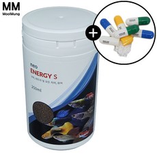 네오 에너지 S 250ml 100g 네오 캡 리무버 12정 포함 열대어 구피 테트라 및 모든 치어 유어 먹이 사료 밥, 1개