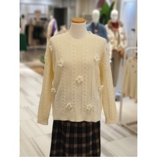 밸리걸 평촌점 꽃코사지 포인트 꽈배기 니트 (273371)