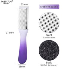 풋 파일 페디큐어 케어 도구 발 강판 각질 굳은살 제거제 양면, [03] Gradient Purple, 1개