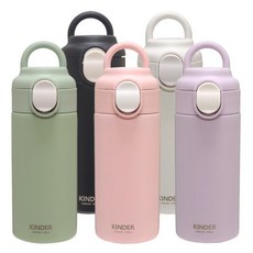 데일리 원터치 텀블러 320ml 어린이 보온병 스텐 보온보냉 물병 텀블러+스트랩+스티커구성, 데일리 원터치 텀블러 320ml 어린이 보온병 스텐 보, 블랙, 1개