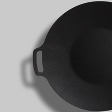 안성주물 무쇠 그리들 팬 솥뚜껑 불판 frying pan griddle, 지름 38cm(손잡이 포함 44cm), 1개