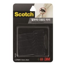 117 오월이네 / 3M)탈부착식재사용케이블_다용도타이(25mmx20cm_6개)-박스(6개입) 벨크로타이, 단일 수량