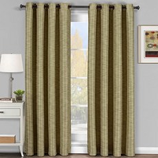 Pair of Two Top Grommet Blackout Thermal Insulated Curtain Panels Elegant a (108" x 95" Pair Tan), 108" x 95" Pair, Tan