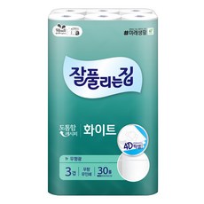 잘풀리는집 화이트 두루마리휴지 3겹화장지 30롤, 상세 설명 참조, 30개입