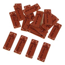 20Pcs PU 가죽 레이블 구멍 장식으로 수 제 레이블 의류 청바지 가방 신발 공예에 대 한 DIY 장식품 니트, 005, 20개