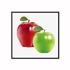 히여 보석 십자수 DIY 패키지 풍수 그림 홍 사과와 풋 사과 BH-104 30 x cm, 1개
