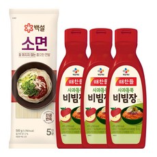 CJ 해찬들 사과듬뿍 비빔장 + 제일제면소 소면, 1세트, 470g