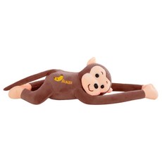 귀여운 긴 무장 원숭이 모양의 부드러운 플러시 교수형 인형 홈 장식 커튼 행거, 어두운 갈색