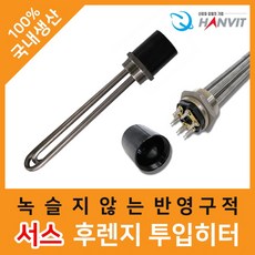 한빛 서스 후렌지 플랜지 투입히터 2인치 산업용히터, 2인치 15kw 380V 500mm