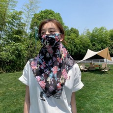 ins풍 여름 목 보호대 자외선 차단 면사 스카프 자외선 차단 아이스 얇은 장식 마스크, 스타일 12