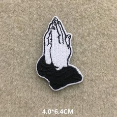 와펜 흑백 패치 의류 줄무늬 Diy 아이언 스티커 크로스 고스트 아플리케, pk-0096, 7) PK-0096, 1개