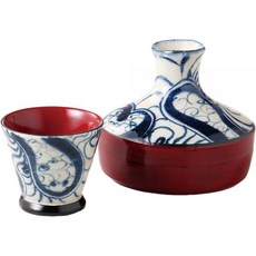 도쿠리 사케잔 에일 넷(Ale-net) 술기 세트 덕리 구이 삼키기 직경 9.8x높이 8.6 cm 210cc, 소용돌이 뿌리 (빨강), 1개