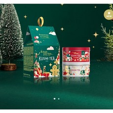 쿠스미티 KUSMI Tea 크리스마스 에디션 틴케이스 2종 홍차 세트, 1개