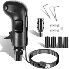 ATS 및 ETS2용 USB 트럭 시뮬레이터 시프터 - 하이/로우 스위치가 있는 18단 기어 시프트 손잡이 프리미엄 가죽 텍스처 그립 로지텍 G25/G27/G29/G920