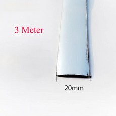 실버 자동차 크롬 장식 스트립 3 미터 차량 도어용 차체 창문 보호대 외관 몰딩 범퍼, 07 Silver 20mm Width