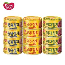 동원 살코기참치 90g 4개+고추참치 90g 4개+야채참치 90g 4개, 1세트