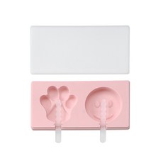 DIY 아이스크림 몰드 뚜껑이 달린 아이스크림 모형 아이스크림 모양의 실리콘 몰드, 핑크, 곰발바닥, 1개