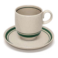 토탈하우스 카네수즈 노블 아메리칸 커피잔세트 1인용 (잔+컵받침) 도자기 오트밀 아메리칸 잔세트, 그린