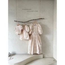 몽베베 세실슈트 원피스 베이비 백일아기 퍼프소매 돌촬영자매룩 맘커플 꽃자수슈트