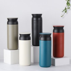 트래블 텀블러 500ml 레이저 각인 주문제작 콜드 컵 머그 물병 보온 보냉 물통 빨대 스타벅스, 블랙