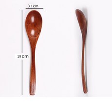 MARTIGUES 통나무 수저 젓 개 숟가락 막대기 원목 아이스크림 천연 일본 식 긴 손잡이 나무 옛 칠 커피 특장 19cm