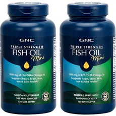 GNC 트리플 스트렝스 피쉬 오일 EPA/DHA 오메가-3 1000mg 미니 소프트젤, 2개, 240개입