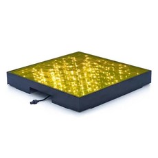 MOKA SFX 인피니트 3D 미러 댄스 플로어 강화 유리 RGB LED 패널 클럽 펍 제어용 방수 50x50cm, [01] Golden Single Color, 01 Golden Single Color