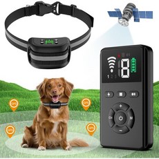 GPS 무선 반려견 울타리 원격 2 in 1이 장착된 트레이닝 칼라 업그레이드된 경계 시스템 방수 반려동물 격리 조절 가능한 수신기 모든 반려견에게 무해합니다
