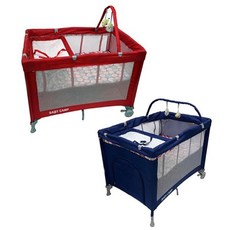 babycamp 접이식 아기침대 플레이 야드, 블루/단일상품