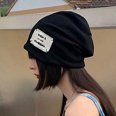 빈티지 스타일 라벨 여자 외출패션 사계절 얇은 비니