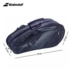 Babolat 바볼랏 TEAM 시리즈 4-10팩 테니스 배드민턴 라켓 가방, 검정색 하드쉘 4-10팩