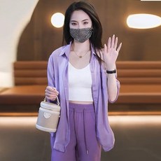 썸제이 여름 여성 가디건 허니제이 제이핏 유라타임 긴팔 시스루 크롭 린넨 얇은 빅사이즈 루즈핏 B004