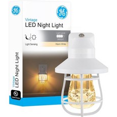 GE 커버라이트 LED 야간 조명 플러그인 황혼에서 새벽까지 센서 홈데코 침실용 욕실용 주방용 복도용 2팩 46815 브러시드 니켈 모로코어