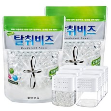 애경 홈즈 다목적용 탈취비즈 대용량 1.2kg x2개 + 공용기 x6개/무향탈취제, 기타, 기타