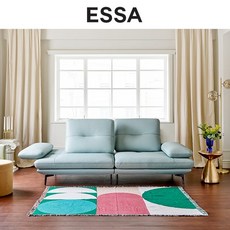 [에싸] 로마노 3인 스윙기능 슈렁큰텐더 소가죽 소파, 꼬냑오렌지