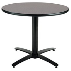 KFI Seating Round Pedestal Table with Arched X Base Commercial Grade 30-Inch Graphite Nebula Lami, nullSET
