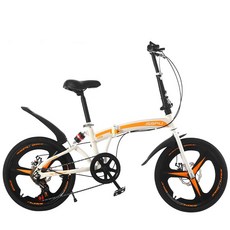shike 20인치 출퇴근용 휴대용 가벼운 여성 접이식 미니벨로 자전거, 삼도륜/화이트