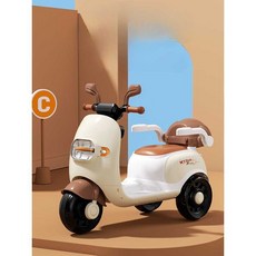 어린이 전기오토바이 스쿠터 유아용 자동차 클래식, 기본형 - 브라운