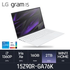 LG전자 2023 그램15 15Z90R-GA76K, WIN11 Home, 16GB, 2TB, 코어i7, W