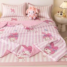 산리오 정품 여름 거실 시나모롤 냉감 침대패드 쿨매트 + 차렵 이불 +베개커버 세트 +Integrated International Trade Co. Ltd 머리핀