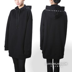 메종 마르지엘라 여성 넘버링 로고 블랙 후드티 오버핏 S51GU0056 S25322 900