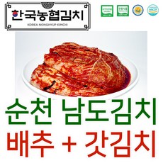 한국농협김치 순천 남도 배추 포기 + 갓 김치 HACCP 국산, 배추포기김치5kg+갓김치1kg