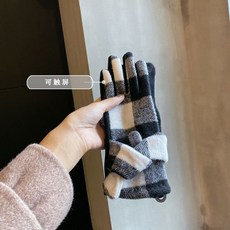 터치장갑 블랙체크 겨울장갑