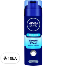 고급 니베아맨 쿨 킥 쉐이빙 폼, 200ml, 10개