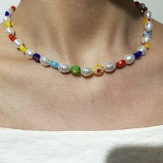 멀티컬러진주목걸이