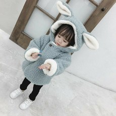 연말 힘내라양면 토끼 양털 후리스 아동뽀글이 자켓