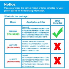 LCL 1PK 호환 토너 카트리지 50F3H00 50F2H00 50F0HA0 50F2H0E 교체 Lexmark MS310d MS310dn MS312DN Lex, 1, 단일옵션