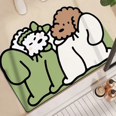 프리미엄 소프트 빨아쓰는 강아지 귀여운 규조토 논슬립 욕실 주방 위생적인 화장실 발매트 배쓰멍멍이빨아쓰는규조토