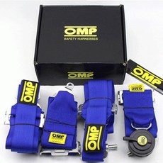 OMP 한스(HANS) 대응용 FIA공인 3인치 4점식 레이싱벨트, 레드